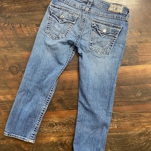 **SOLD!! True Religion jean Capris Swarovski Crystals